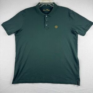 Louis Philippe Mens XL Regular Fit Polo Shirt Green 100% Cotton Short Sleeve